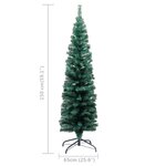 vidaXL Sapin de Noël artificiel mince pré-éclairé et boules vert 150cm