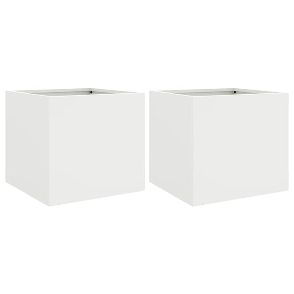 vidaXL Jardinières 2 Pièces blanc 32x30x29 cm acier