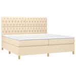 vidaXL Sommier à lattes de lit avec matelas Crème 200x200 cm Tissu
