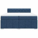 vidaXL Sommier à lattes de lit avec matelas Bleu 200x200 cm Tissu