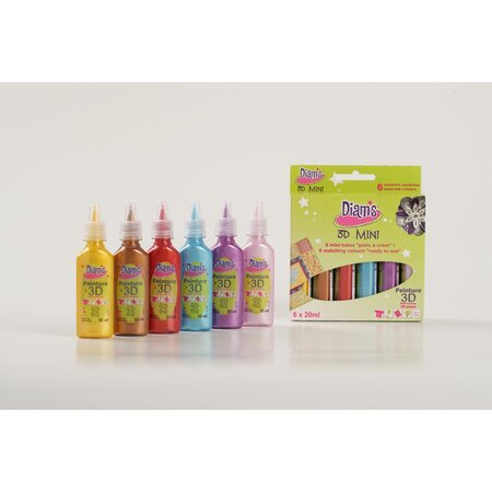 Diam’s Kit peinture 3D Mini 6 tubes 20ml - Total Fashion