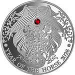 Pièce de monnaie en Argent 2 Cedis g 15.57 (1/2 oz) Millésime 2026 Lunar Year Ghana HORSE