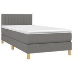 vidaXL Sommier à lattes de lit avec matelas et LED Gris foncé 90x200cm