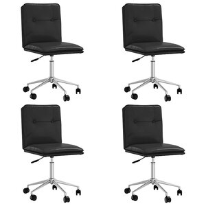 vidaXL Chaises à manger lot de 4 noir similicuir