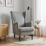 vidaXL Fauteuil Gris clair Velours
