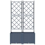 vidaXL Jardinière avec Treille 2 Pièces Grise 80x40x143 cm