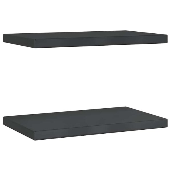 vidaXL Étagères murales 2 Pièces 50x30x3 cm noir acier inoxydable