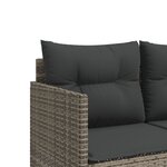 vidaXL Chaise longue avec coussins gris résine tressée