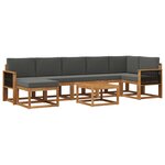 vidaXL Ensemble de canapés d'extérieur 8 pc Naturel et Anthracite
