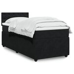 vidaXL Sommier à lattes de lit et matelas Noir 80x200 cm Velours