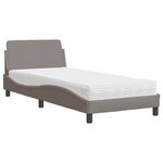 vidaXL Lit avec matelas Dover taupe 90x200 cm tissu