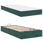 vidaXL Cadre de lit avec matelas Vert foncé 100 x 200 cm Velours