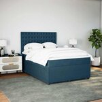vidaXL Sommier à lattes de lit et matelas bleu 160x200 cm velours