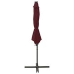 vidaXL Parasol déporté avec mât et lumières LED Rouge bordeaux 300 cm