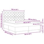 vidaXL Lit à ressorts avec matelas et LED bleues 160 x 200 cm en tissu