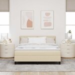 vidaXL Lit boxspring avec matelas Crème 160 x 200 cm tissu