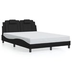vidaXL Cadre de lit Viana avec LED sans matelas noir 140x200 cm