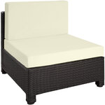 Tectake Salon bas de jardin AMY 5 places avec 2 sets de housses - noir