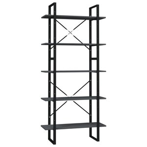 vidaXL Bibliothèque à 5 niveaux Gris 80x30x175 cm Bois de pin