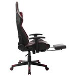vidaXL Chaise de jeu avec repose-pied Noir et bordeaux Cuir artificiel