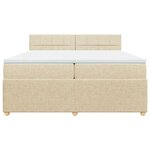 vidaXL Sommier à lattes de lit avec matelas Crème 200x200 cm Tissu