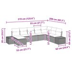 vidaXL Ensemble de canapé de jardin 8 Pièces Marron polyrotin