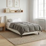 vidaXL Duvet d'hiver Matelassé Gris clair 155 x 220 cm Microfibre