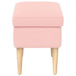 vidaXL Pouf Rose 55 x 35 x 41 cm Bouclé