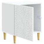 vidaXL Table de chevet Blanc 43 x 34 5 x 50 cm Bois d'ingénierie
