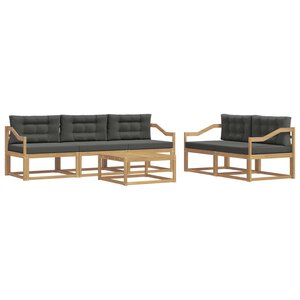 vidaXL Ensemble de canapés d'extérieur 6 pc Blanc et anthracite