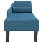 vidaXL Chaise longue avec coussins bleu velours