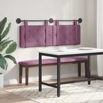 vidaXL Tête de lit suspendue Avec lumière LED Pourpre Velours