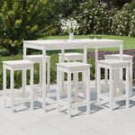 vidaXL Ensemble de bar de jardin 7 Pièces blanc bois de pin massif
