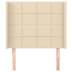 vidaXL Tête de lit avec oreilles Crème 93x16x118/128 cm Tissu