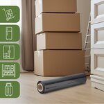 Pack And Move - Rouleau Film Étirable - 300 M - Noir - Film Déménagement Film Emballage Film Palette Film Protection