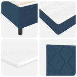 vidaXL Lit à ressorts avec matelas Bleu 200 x 200 cm tissu