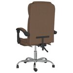 Chaise fauteuil siège pivotante de inclinable de bureau informatique étude tissu brun 02_0024260