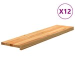 vidaXL Marches d'escalier 12 Pièces marron clair 110x25x2 cm chêne massif