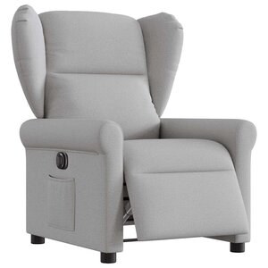 vidaXL Fauteuil inclinable électrique gris nuage tissu