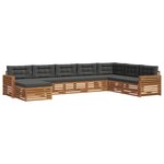 vidaXL Ensemble de canapés d'extérieur 8 pc Naturel et Anthracite