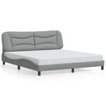 vidaXL Cadre de lit avec LED sans matelas Hvar gris clair 180x200 cm tissu