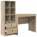 vidaXL Bureau avec rangement 2 Pièces Chêne Sonoma 90 x 50 x 76 cm