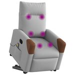 vidaXL Fauteuil de massage inclinable gris nuage tissu