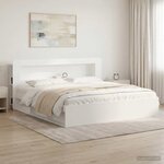 vidaXL Cabinet de Tête de Lit avec stockage Blanc Bois d’ingénierie