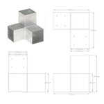 vidaXL Connecteur de poteau Forme en Y Métal galvanisé 101x101 mm