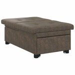 vidaXL Canapé-lit Vert armée 67 x 194 x 38 cm Cuir suédé faux