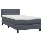 vidaXL Sommier à lattes de lit et matelas gris foncé 80x210 cm velours