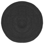 Label51 tapis jute rond 180x180 cm xxl noir