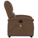 vidaXL Fauteuil de massage inclinable Marron Tissu