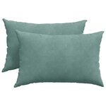 vidaXL Coussins de canapé 2 Pièces Vert Mer 60 x 40 cm